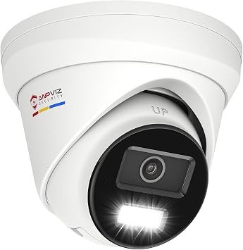 Anpviz 4K PoE IP Camera Outdoor, 8MP Smart Dual Light Turret Camera, Human/Vehicle Detection, 2.8mm Lens Wide Angle, Full Metal Housing, Built-in Mic, 120dB WDR, IP67, No Adapter, IPC-D3083WD-S