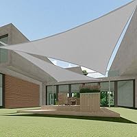 Vista 12 de ECOOPTS Toldo Vela Triangular de HDPE de 12'x12'x12' para Sombra Solar, Toldo para Patio Exterior Pérgola, Tela de Cobertura que Bloquea 95% UV Beige