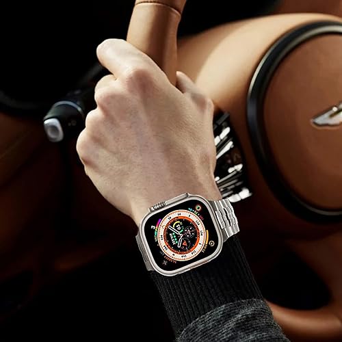 Miniatura 8 de WINGLE Correa de metal de acero inoxidable compatible con Apple Watch Ultra Band de 1.929 in, 1.772 in, 1.732 in, 1.654 in, serie 8, serie 7, para