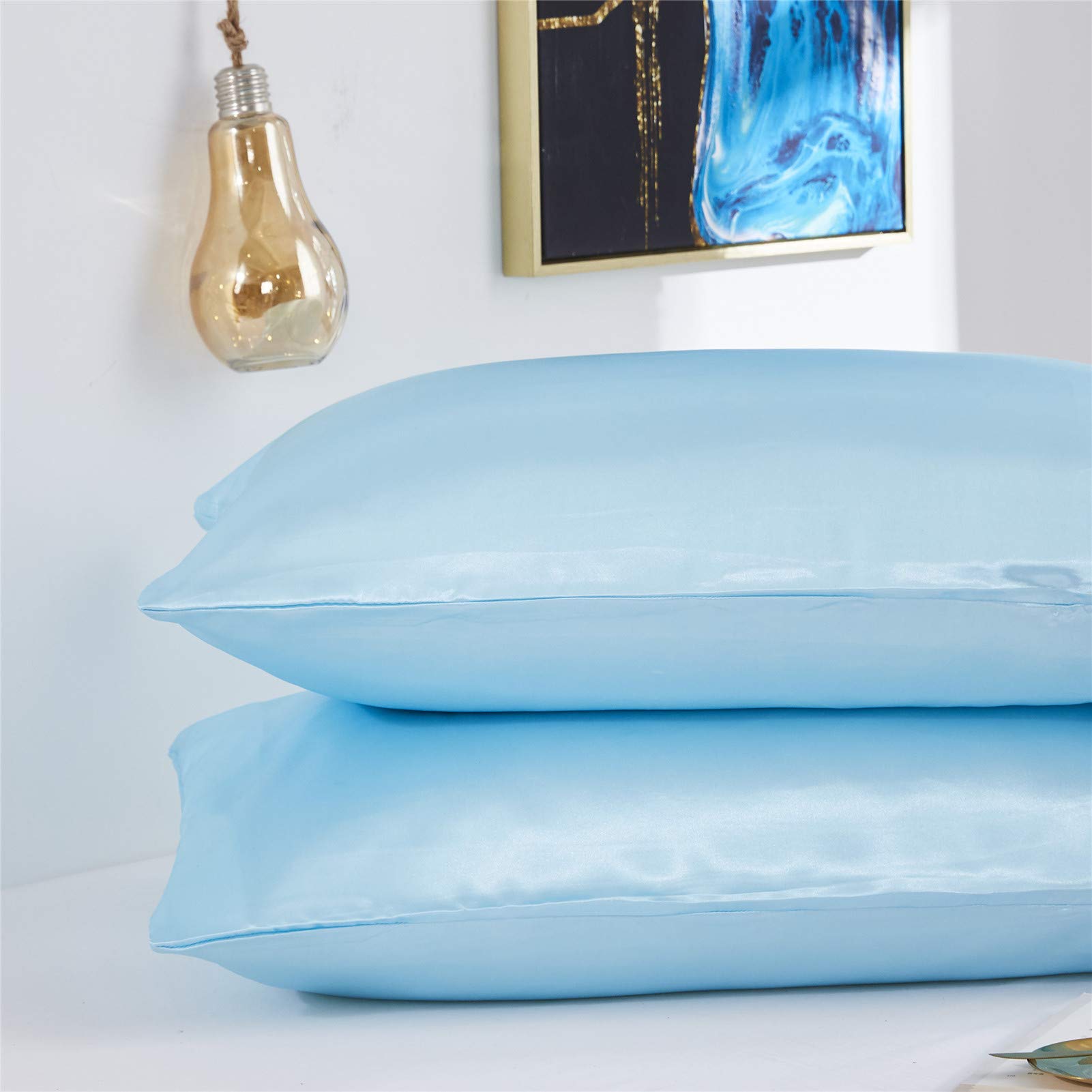 Taies D'oreiller Microfibre Brossée - 2 Pièces, 51x76 Cm - Douces, Respirantes, Hypoallergéniques - Sans Oreiller Inclus