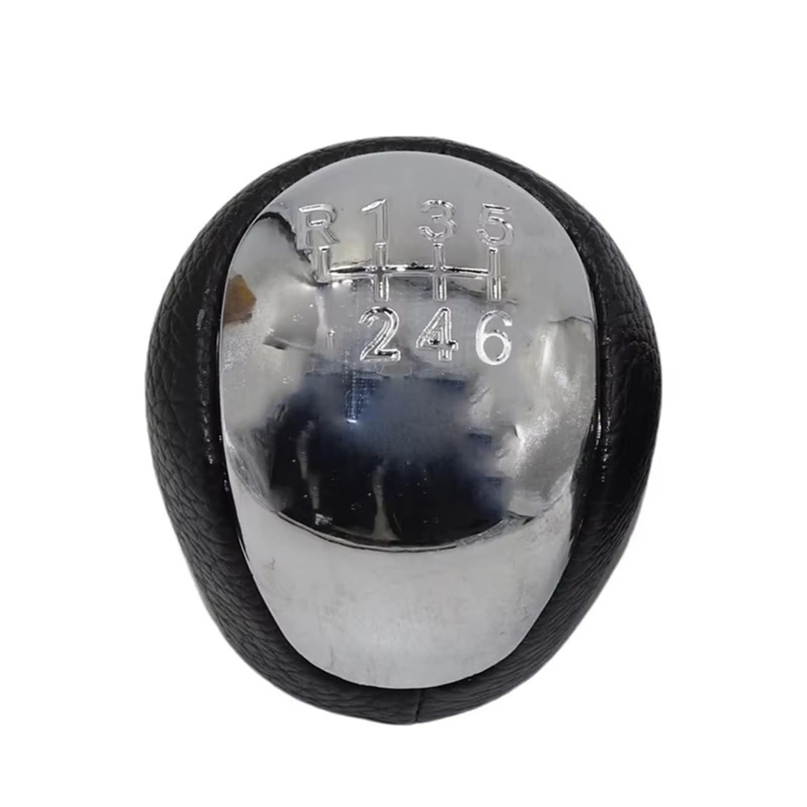 Sczmbltlnv Chrome Car Gear Stick Knob 6 Speed Manual Leather Car Gear Stick Shift Knob Gearbox Boot For Actyon Korando
