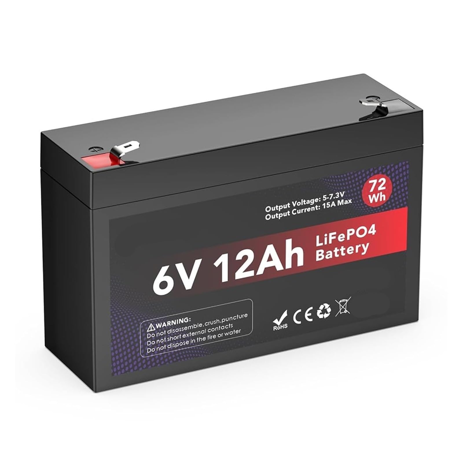 Batteria, Compatibile Con NASTIMA, Unità Di Accumulo Di Energia 6V 12Ah | Scheda Di Gestione Del Circuito Integrata, For Telecamere Di Sorveglianza E Auto Elettriche For Bambini(6v 12Ah LiFePO4)