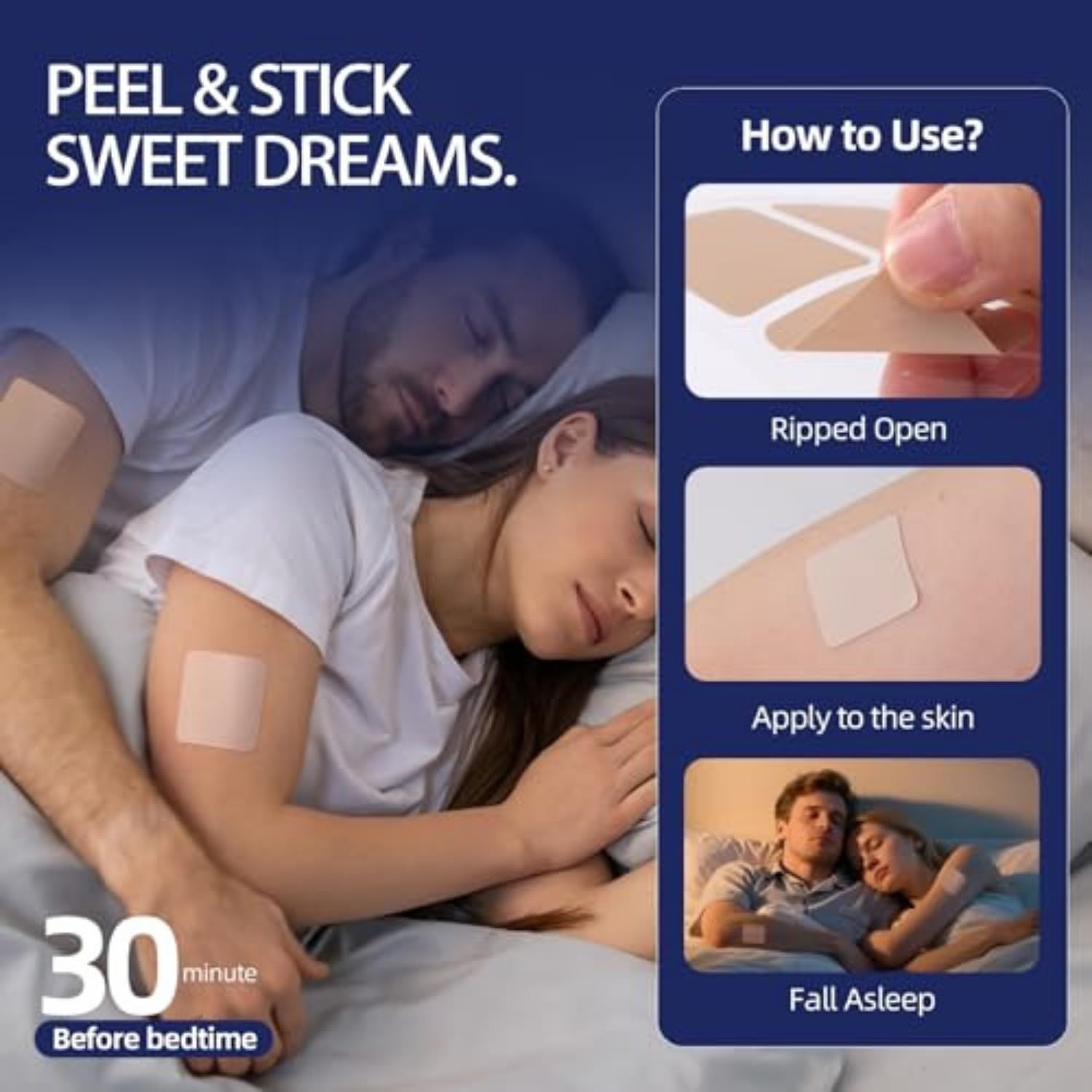 Original Sleep Patches for Adults Extra Strength | Easy-to-Apply Sleep Patch with Melatonin & Valerian | Relax & Wake Up Refreshed | Long-Lasting Night Comfort for Men & Women | 30 Patches — Amazon image 4