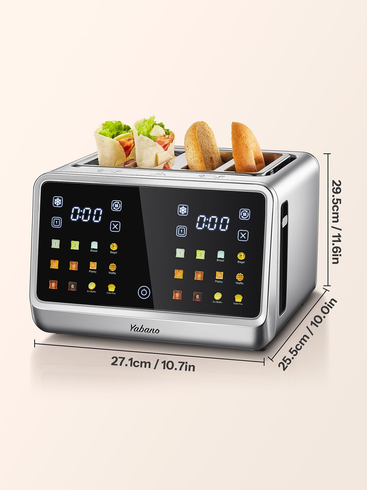 Yabano 4 Slice Toaster - Smart Touch & 6 Levels -8 Yabano 4 Slice Toaster - Smart Touch & 6 Levels -8