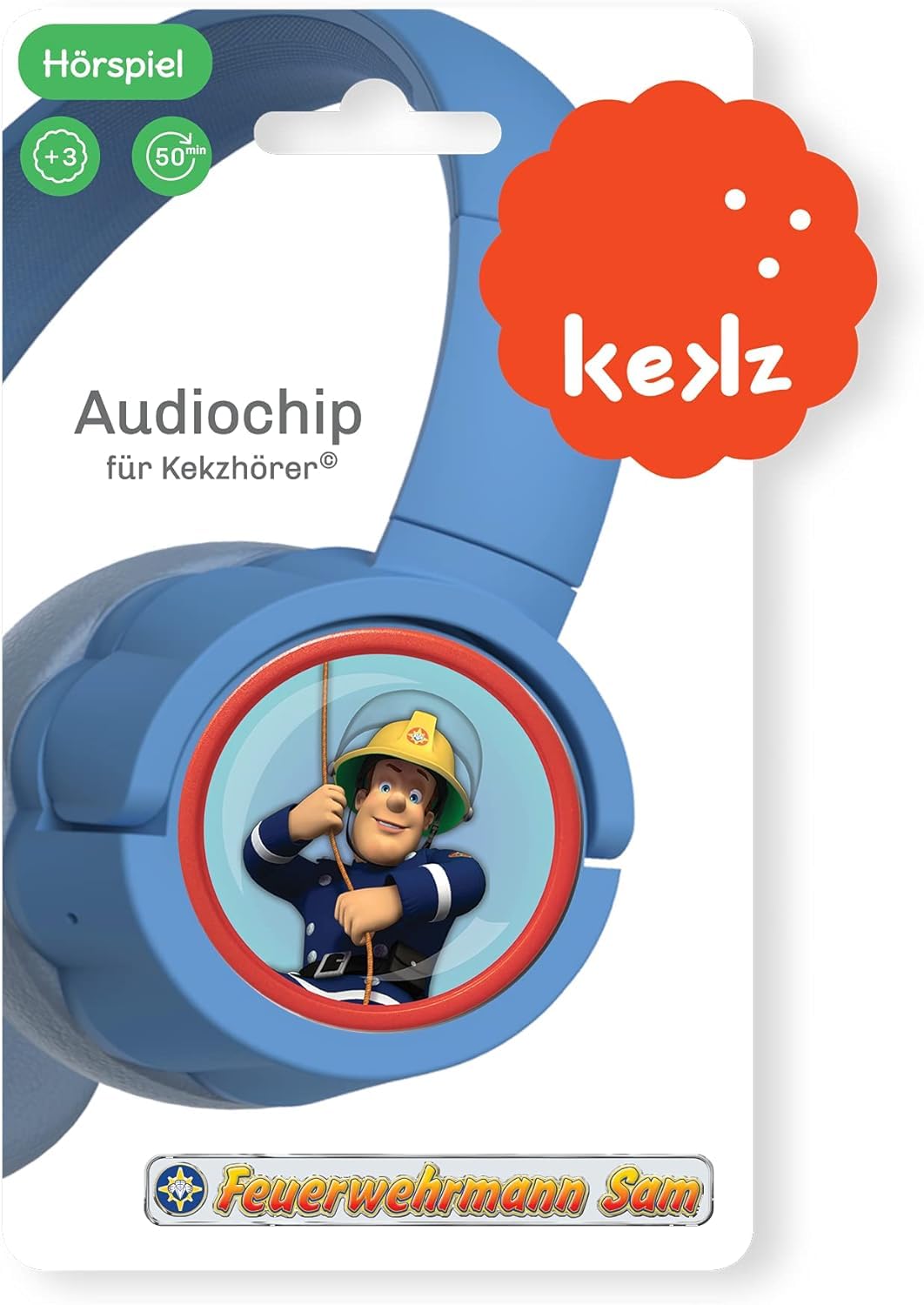 Kekz Starter set Premium Blu: cuffia per biscotti con pompiere Sam, Cookie Crew gioco d'ascolto & Wunderkekz (cuffie per bambini, cuffie da viaggio per viaggiare e casa)