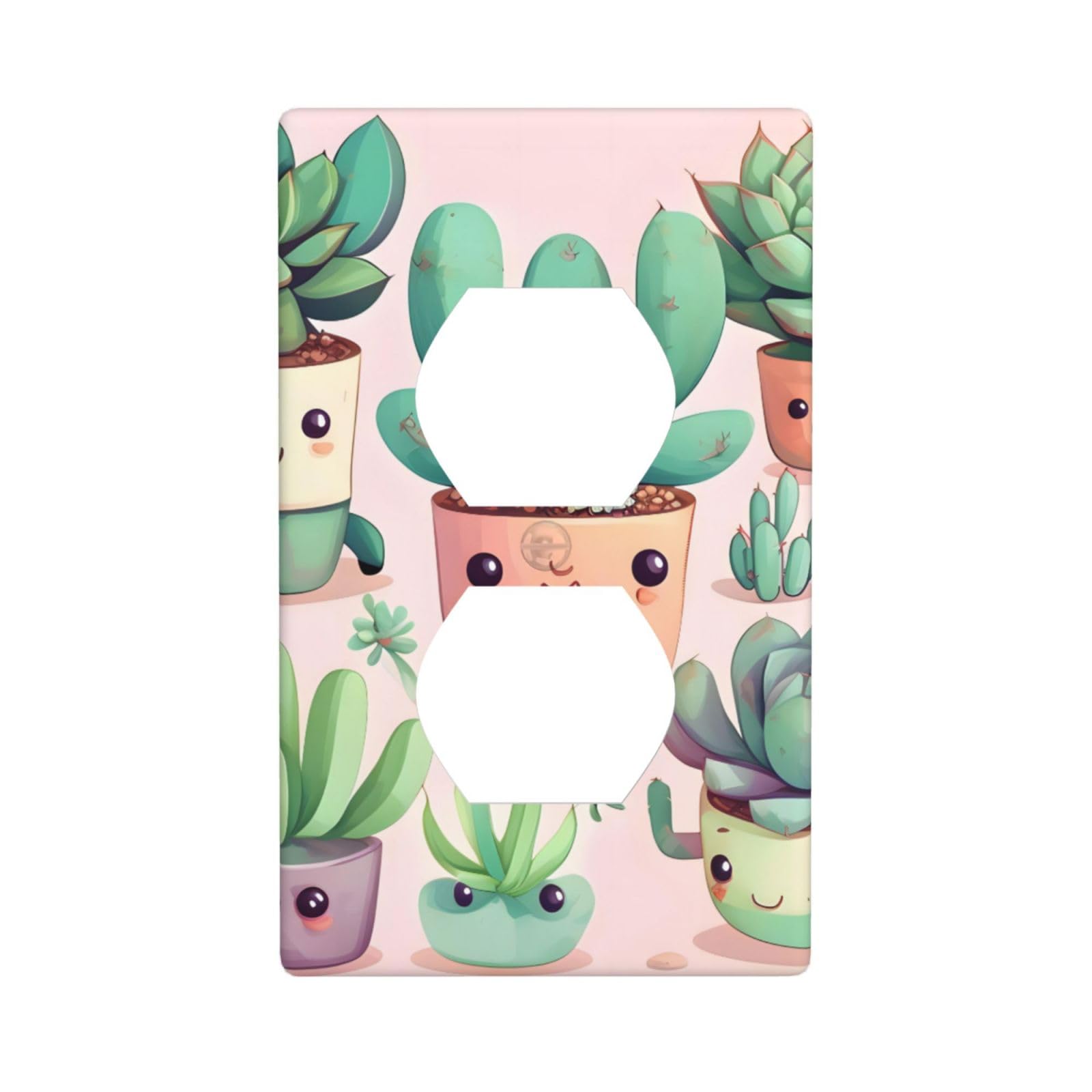 Lovely Succulent Plants Decorative Switch Plate Cover-Unbreakable Polycarbonate Wall Plate for Home Office, 1 Gang with Screws