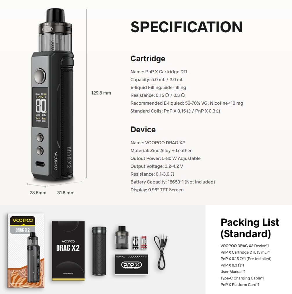 Voopoo Drag X2 Kit Sky Blue Nicotine Free : Amazon.de: Electronics & Photo