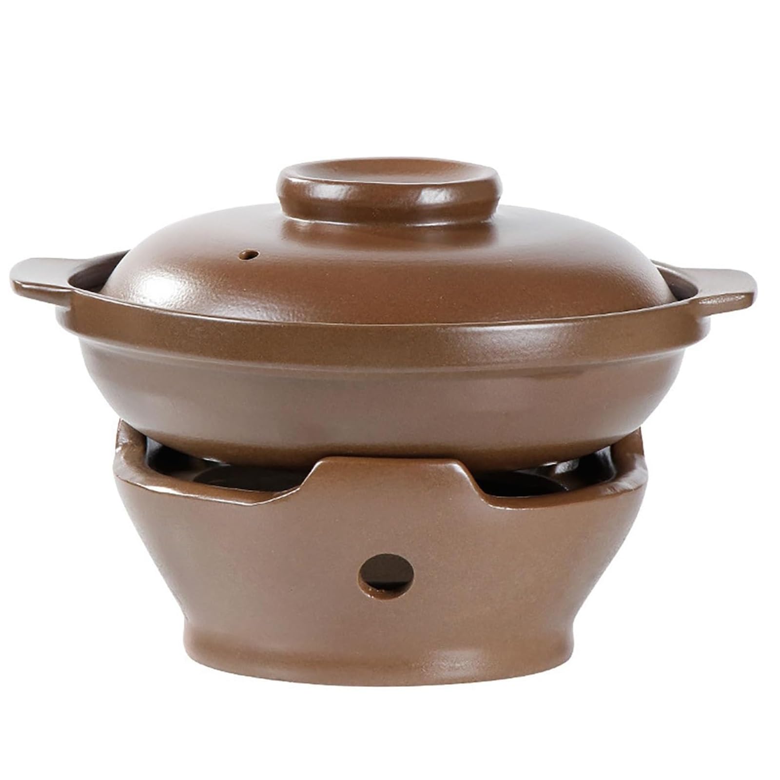 Zykuosus Unglazed Terracotta Ceramic Casserole Dish, Clay Pot, Earthen Pot Cookware with Lid for Dinner and Party, Stockpot Rice Hot Pot(2200ml)