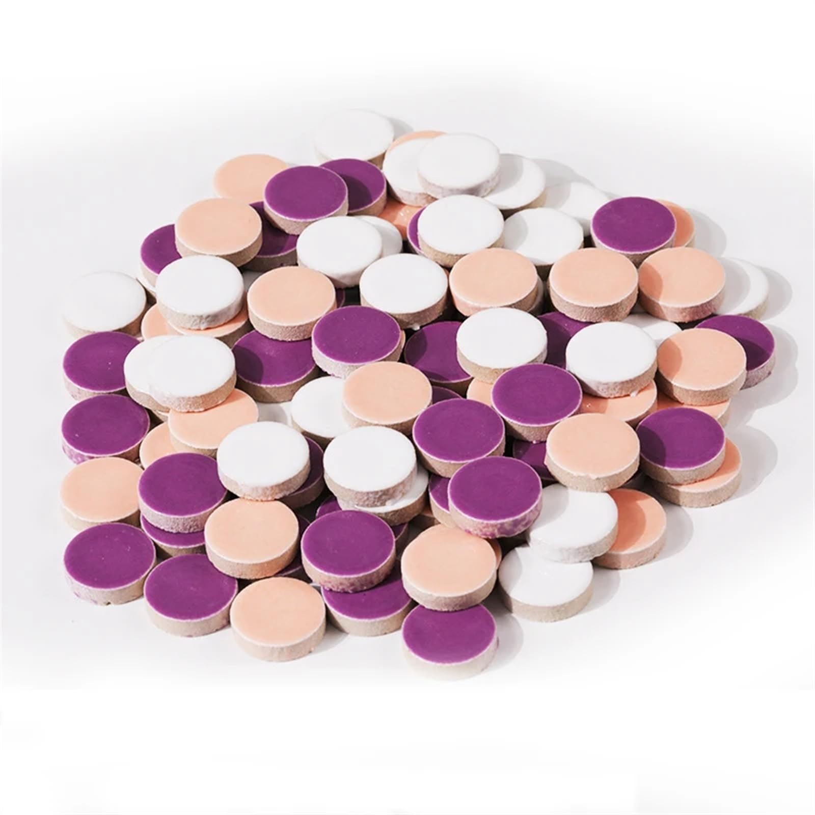 WBTAJZHY DIY Mosaic Kit 200g Multicolor Ceramic Tiles 90 Pcs(Whitepinkpurple Mix)