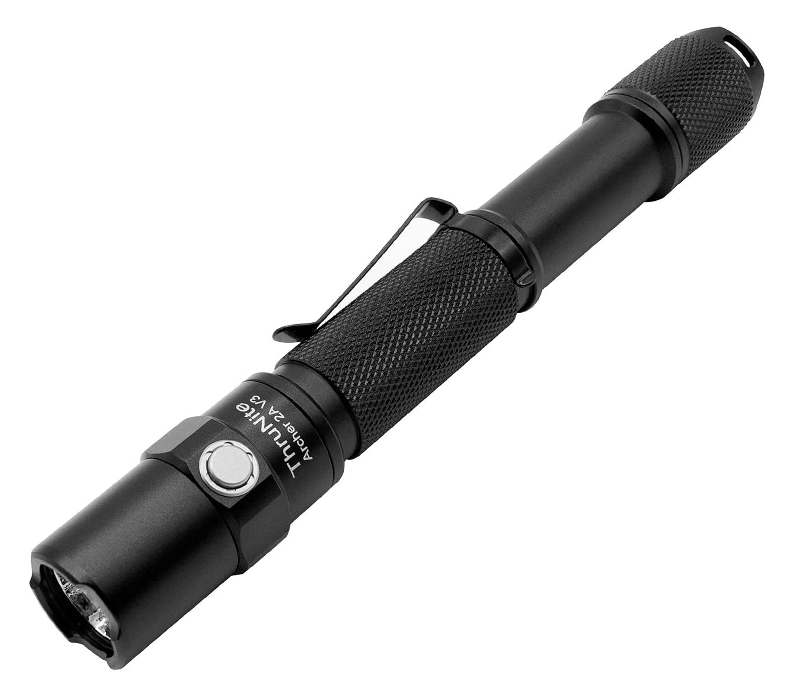 KIJyfgTR ThruNite Archer 2A V3 LED Torch, Flashlight Torch with 500 Lumens, AA EDC Flashlight, XP-L V6 LED Flashlight with Removable Clip for Security, Emergency, Camping(Cool White-black)