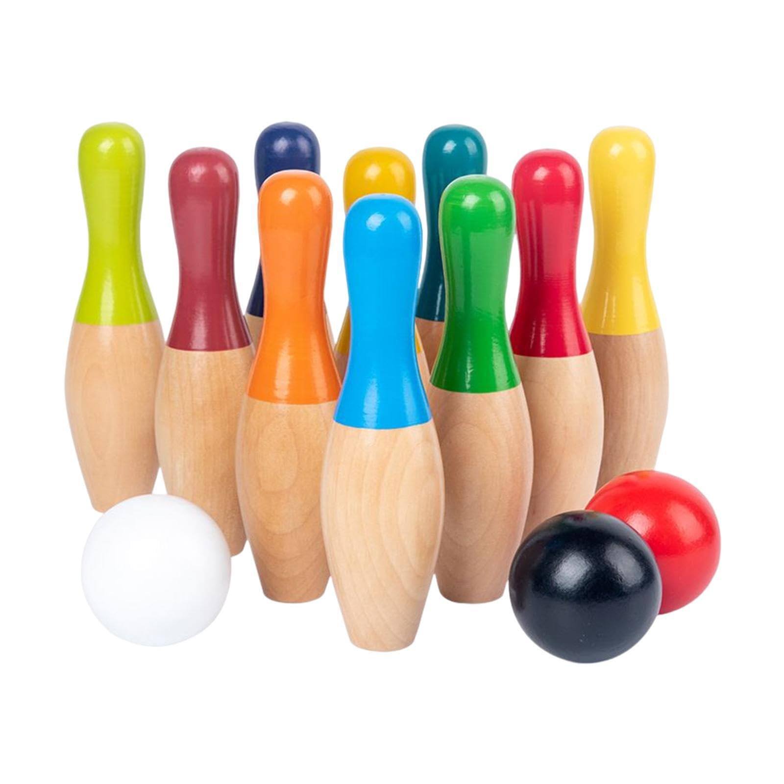Interaktion Freizeit Familienspiel Requisite bringt Freunde mit Kleinkind Bowlingball Spiel Indoor Outdoor Spaß Kinder Bowling Set Holznadeln Ball