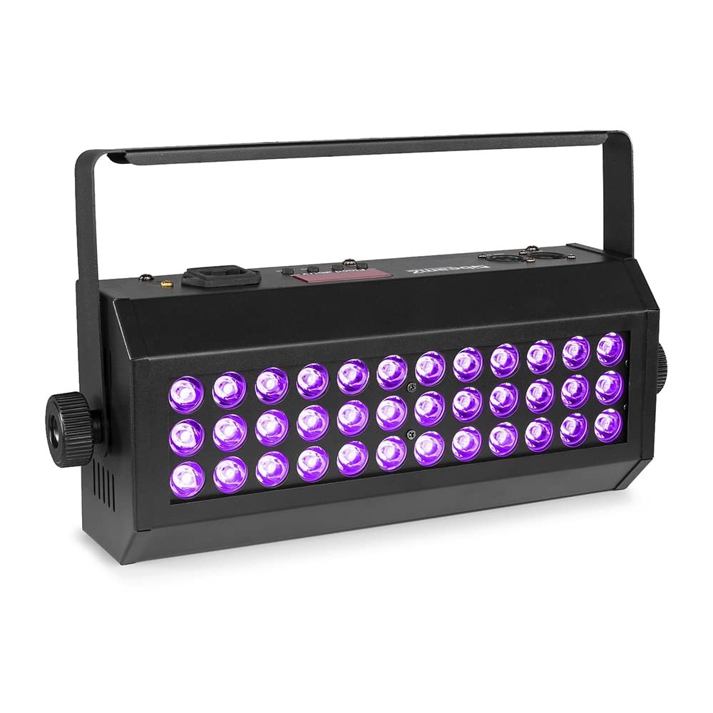 Beamz Black Flood36uv Led Uv Light, Dj Light With 36X 3W Leds, Dmx Controlled Lighting, Sound Activated Mode, Strobe Effect For Stage And Party Events
