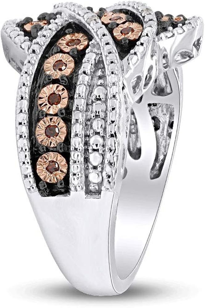 Amazon.com: AFFY 1/10cttw Brown Champagne & White Diamond