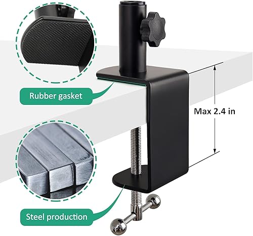 Miniatura 7 de Brazo de brazo de micrófono para Razer Seiren V2 X, soporte de brazo de micrófono ajustable con soporte de choque, filtro pop, abrazadera de montaje