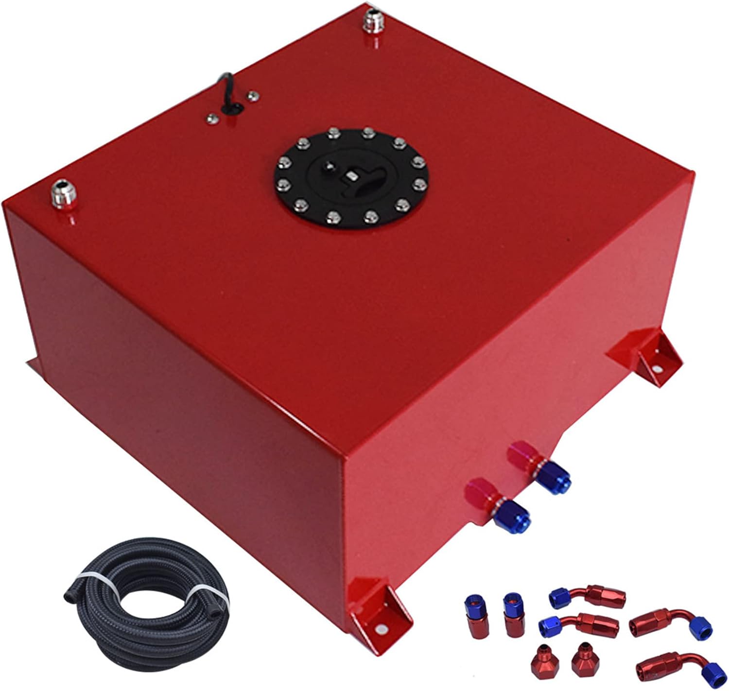 labwork 15 Gallon Red Square Transfer Tank Aluminum 60L Universal Fuel