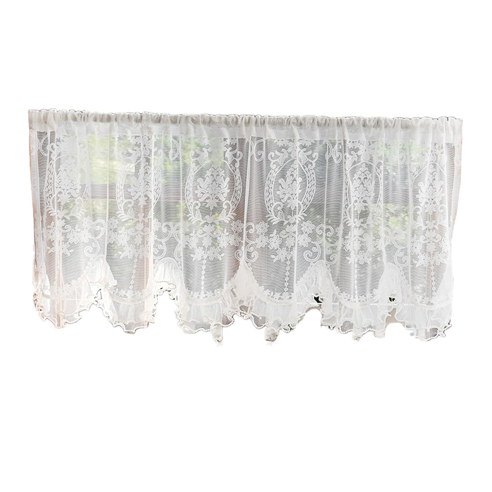 Msioytog 1 Elegant Sheer Rod Pocket Curtains Light Filtering Polyester Panels for Bedroom Living Room Privacy Rod Pocket Window Drape