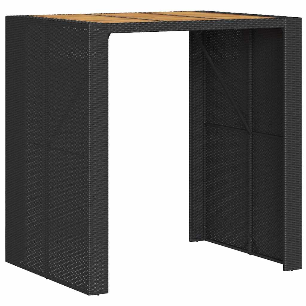 vidaXL Ensemble de Bar de Jardin 5 pcs avec Coussins Noir Poly rotin