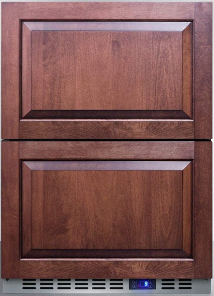 Summit FF642D Drawer Refrigerator, Stainless Steel, 24" Wide Built-In 2-Drawer All-Refrigerator, Panel Ready- (Panel not included)