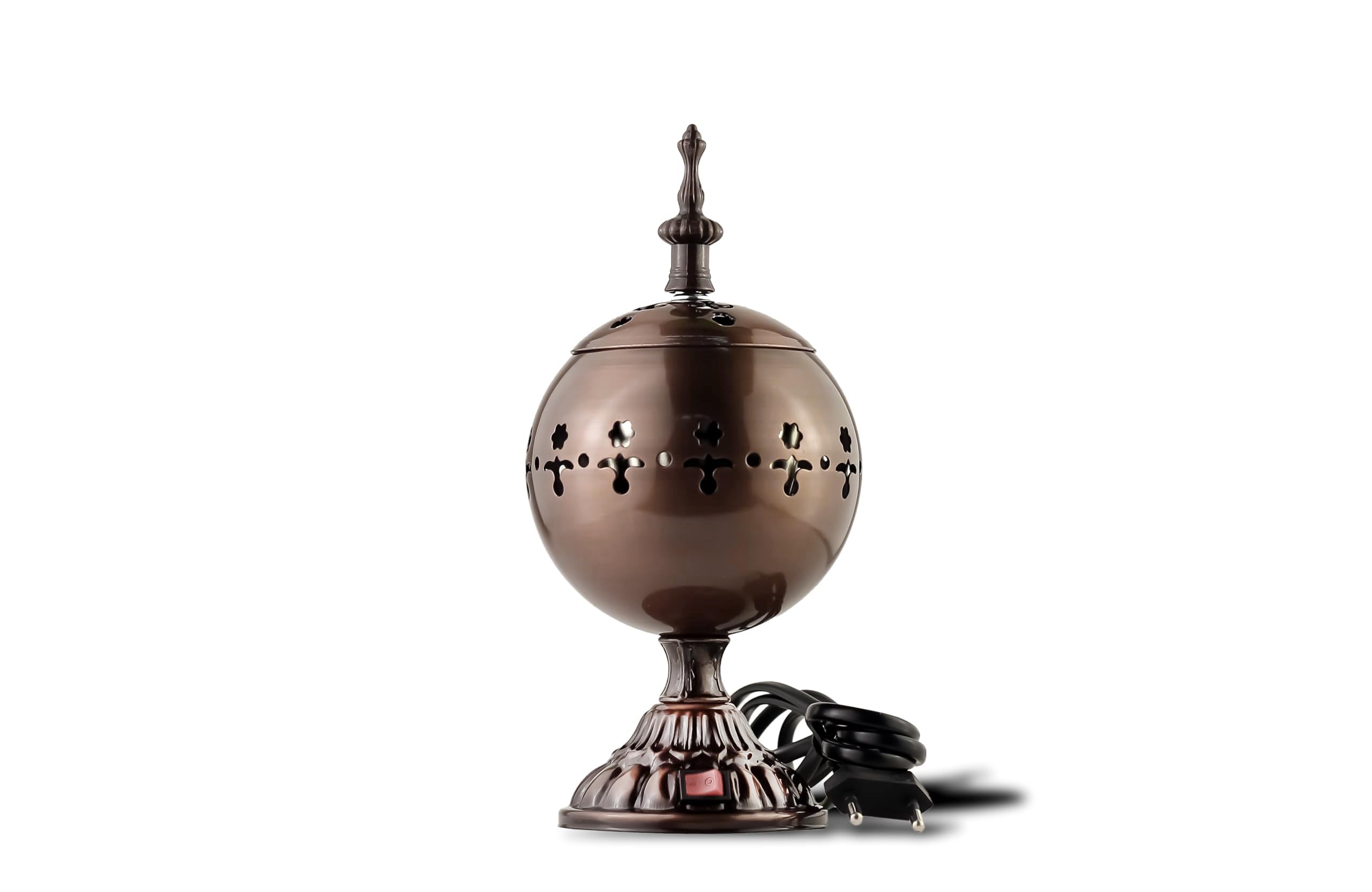 Arabian Electric Incense Burner Metal Vintage Arabic Burner - Middle Eastern Incense Holder, Electric Bakhoor Burner Suitable for Arabian Oud, Home and Hotel Decor (Style 30)