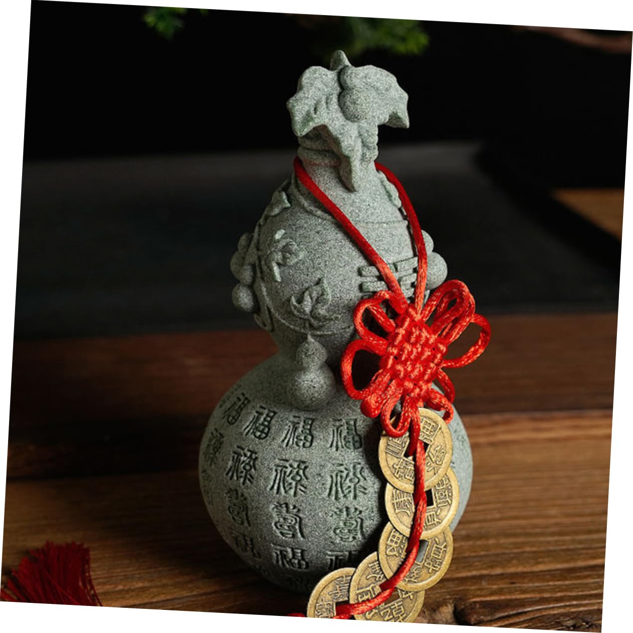 BESTYASH Deko Kalebasse Glücksbringer Feng Shui Figur für Tisch und Eingang Traditionelle Chinesische Wohlstandsdekoration Vielseitiges für Einweihung und Feierlichkeiten