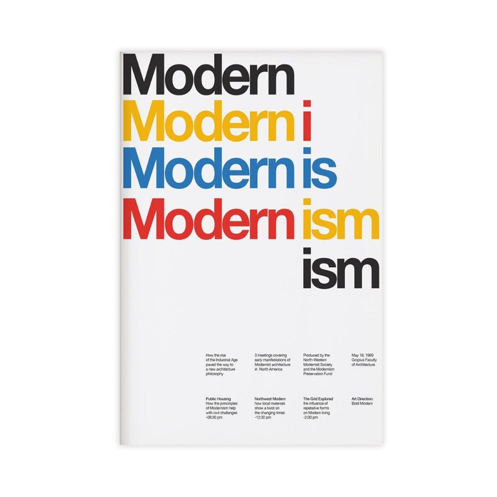 GJtyRFH Modernism Typography Mid Century Helvetica Swiss Polaroid Winkler Dietmar Canvas Wall Art Posters And Prints Room Aesthetic Bedroom Office Decor 12" L X 18" W