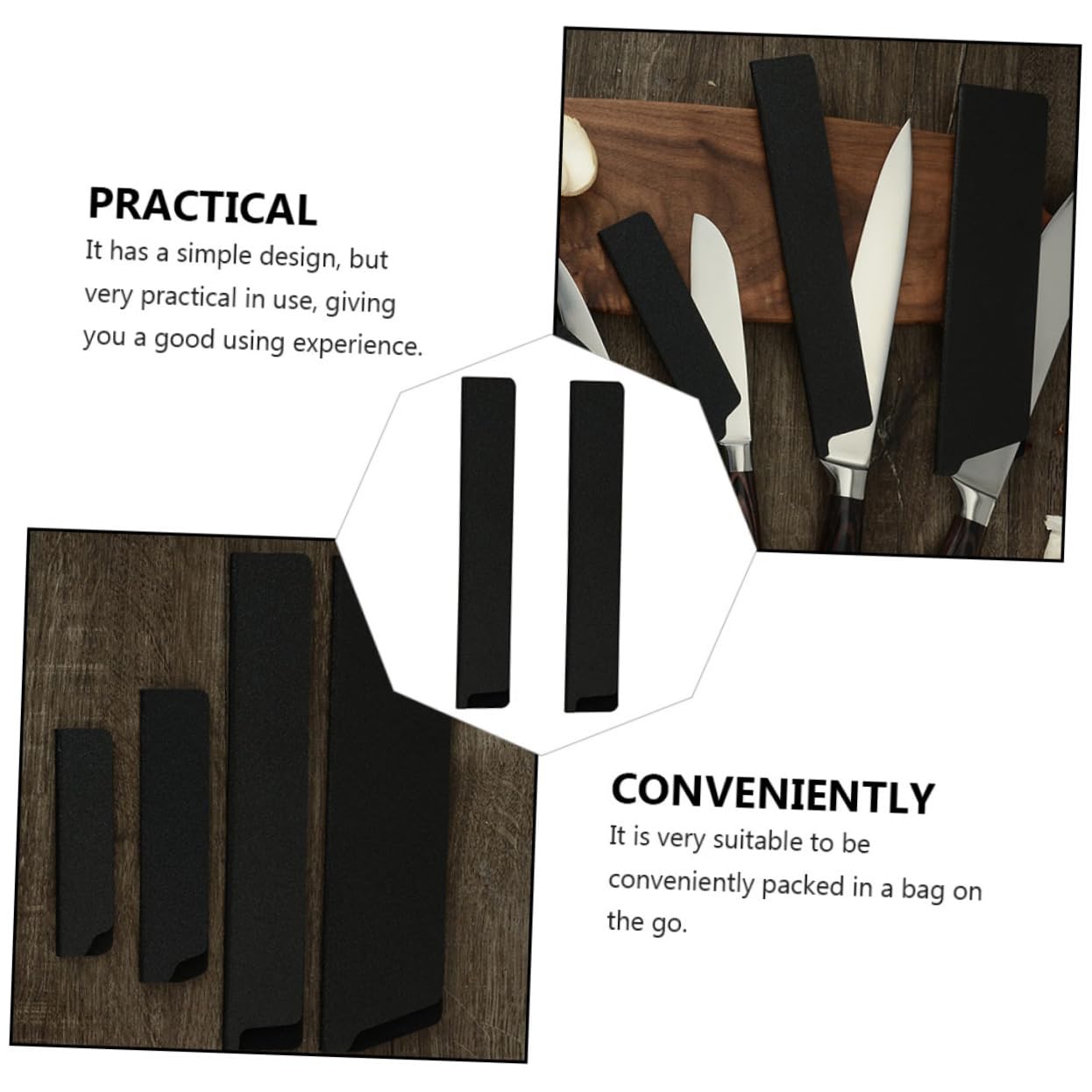 STOBAZA 2Pcs Flocking Knife Sheathes Decorative Covers for Outdoor Travel Protector for Chef Boning Paring Knives Compact Lightweight Design