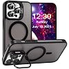 MADNOVA iPhone 14 Pro Max için Kılıf Kamera Korumalı Magsafe Wireless Şarj Özellikli Lens Hediyeli Mat Şeffaf Renkli Standlı Kılıf (SİYAH)