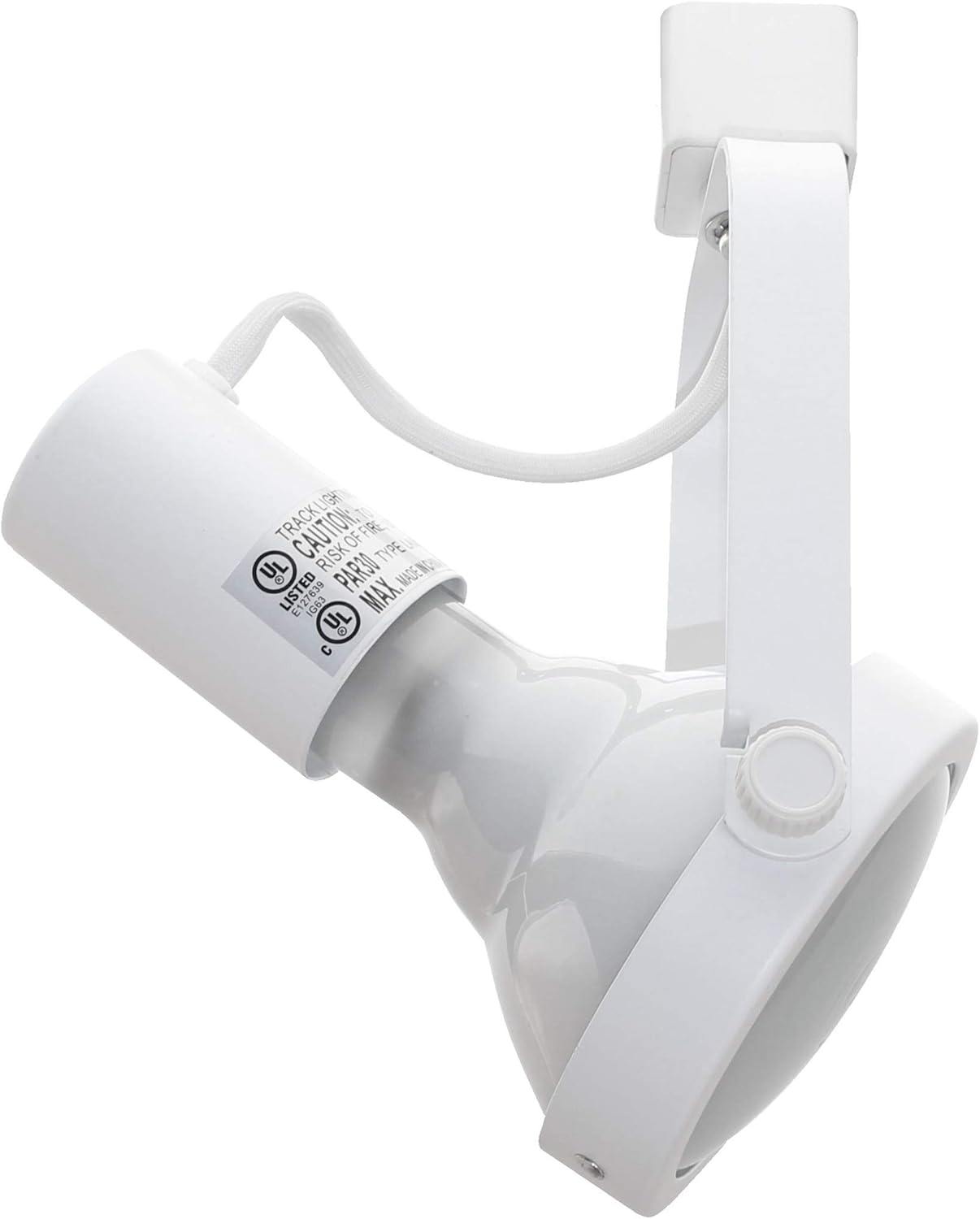 NICOR Lighting 75W White Adjustable Track Light Gimbal Ring Head, H-Type [3-Wire] (12022WH)