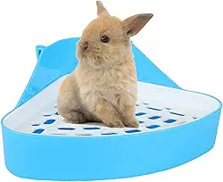 Caixa de areia de coelho, treinador de vaso sanitário de canto de coelho, bandeja de areia de coelho triangular para gaiola, gaiola de animais pequenos, vaso sanitário, bandeja de areia para coelhinho