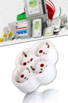 Mobee 101-04 Daisy Goliath Wireless 4-Piece Ground Quad Socket Coupler White 1410