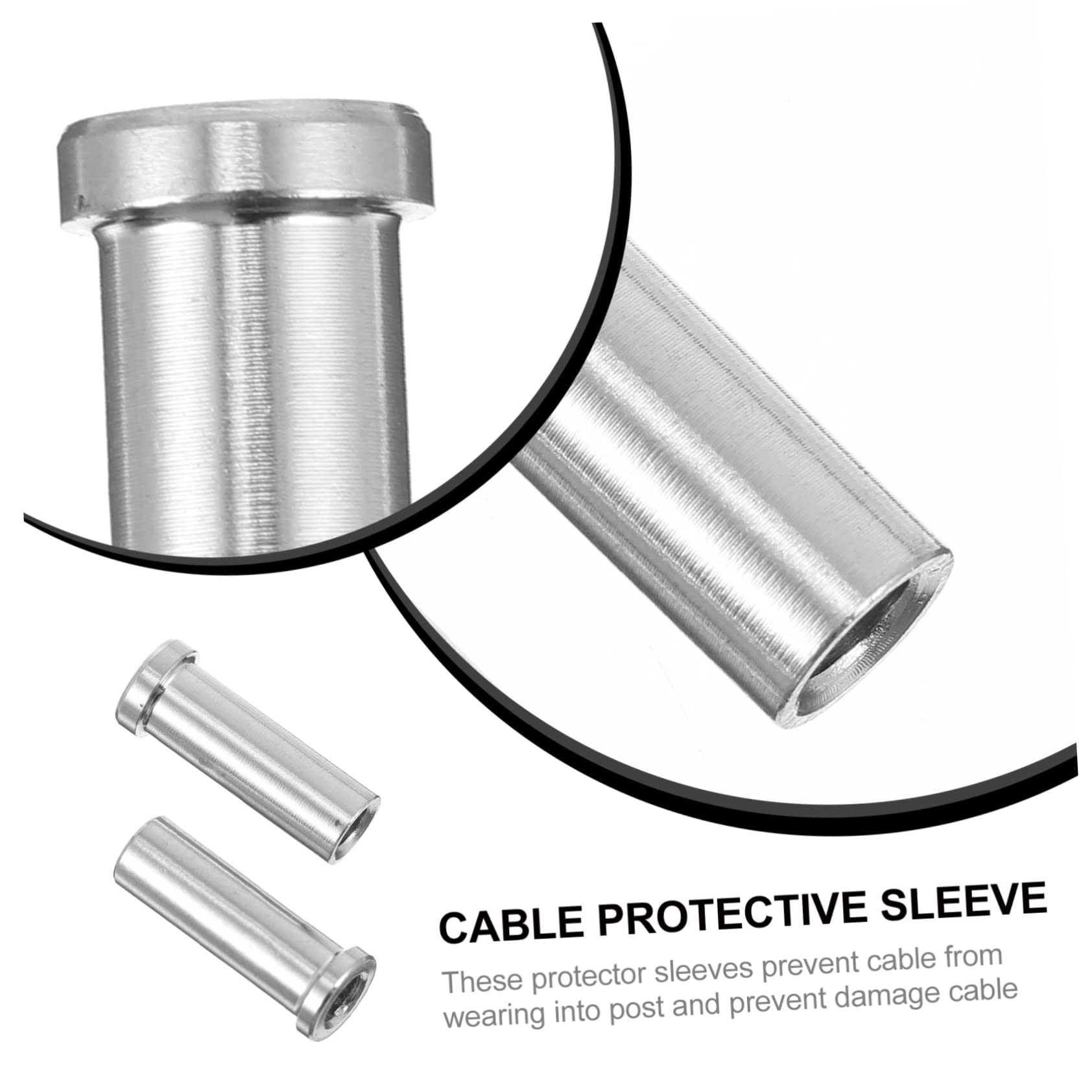 NUOBESTY Funda Protectora de Cable Acero Inoxidable para Barandilla de Terraza, 50 Piezas, Protege Cable y Mantiene Tensión Evitando Vibración en Exterior