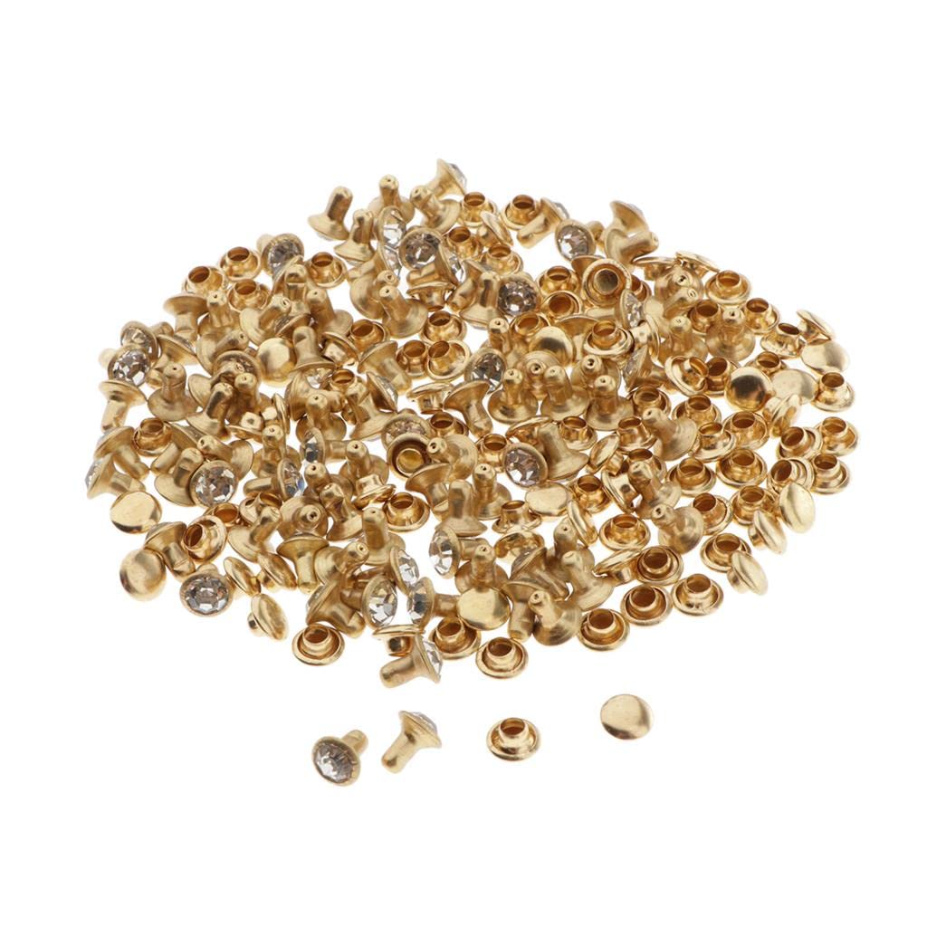 100x Crystal Double Cap Rivets Rapid Rivets Repair Bags Clothes Accessories-image-43