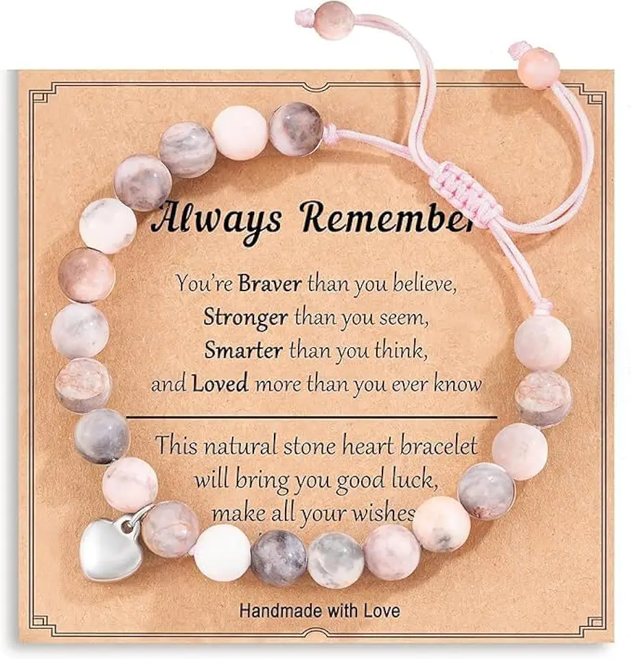 Pulseiras irmãs presentes para irmã mais velha, pulseira de contas de cristal, presentes femininos para o Natal com cartão