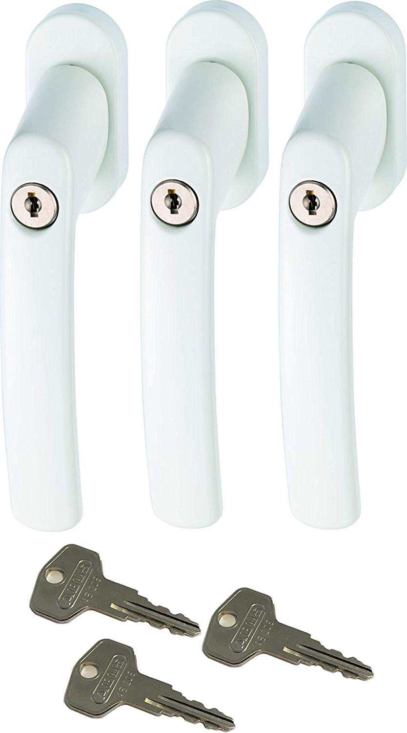 ABUS FG200 W SB abschließbarer Fenstergriff, weiß im Set 3 Stück