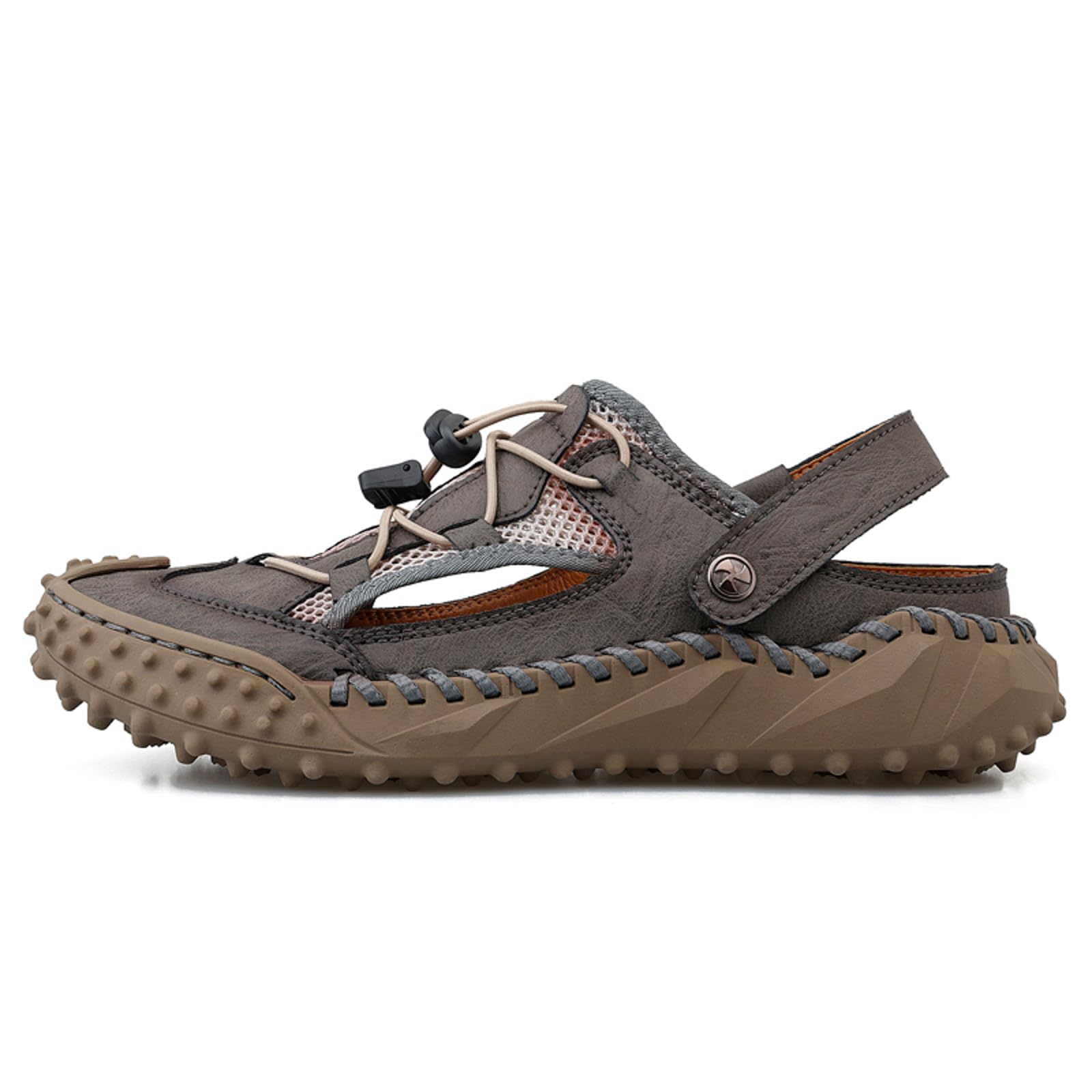 Sandalias Trekking Hombre Suela de Goma Cuero con Bandas Ajustables Zapatillas Deportivas Moderno Abiertas Transpirable Chancla Zapatilla Calzado Flexible para Casual Senderismo Deporte
