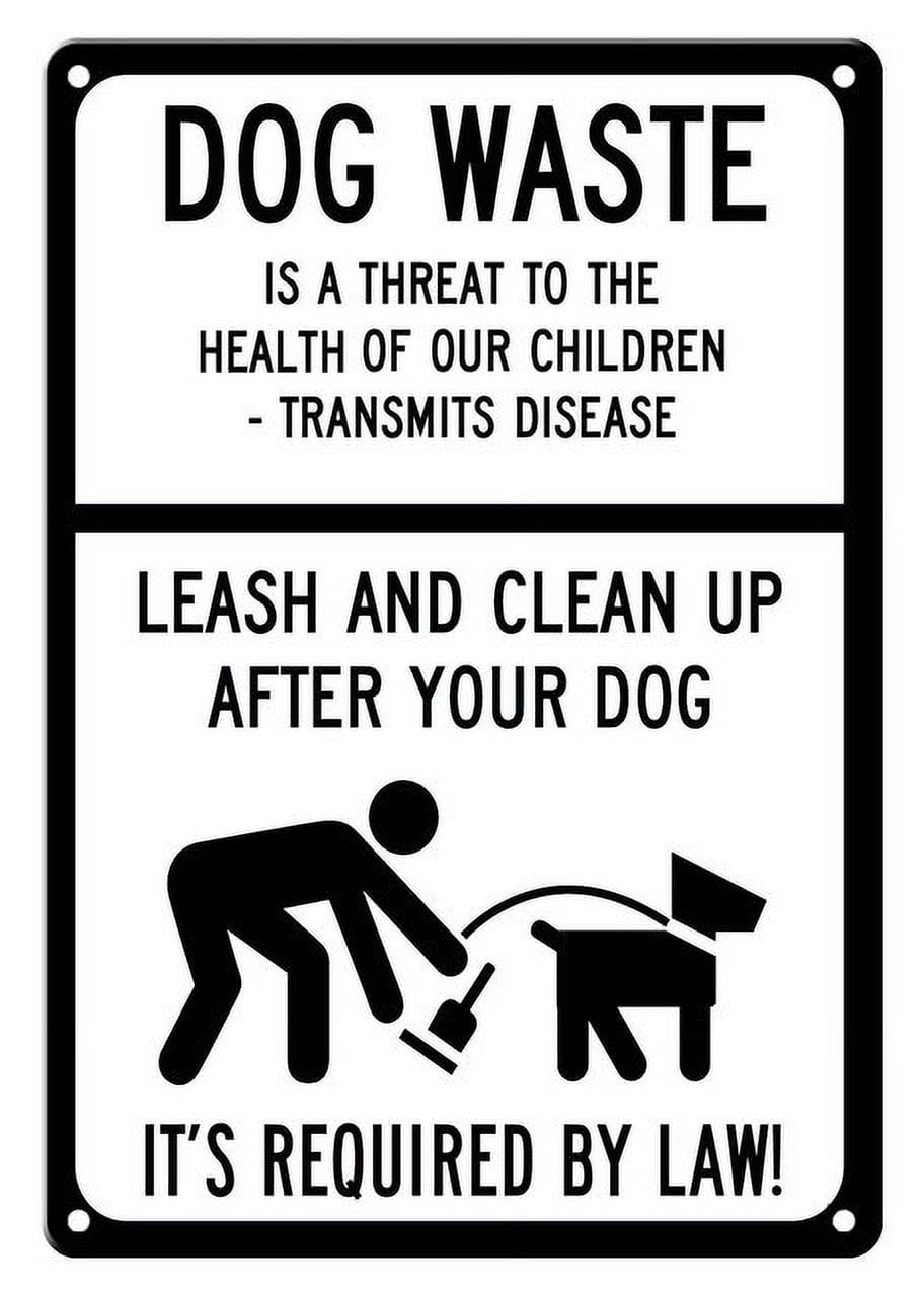 Dog Waste Rules Aluminum Tin Sign 12"x8" For Dog Owners, Homeowners - Home Kitchen Wall Decor