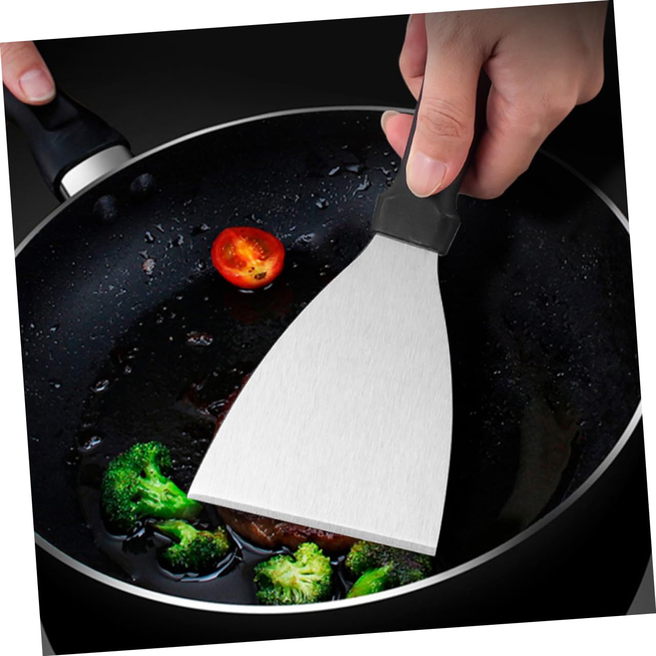 BESTonZON Herramientas para Barbacoa De Acero Inoxidable Cepillo para Untar Espátula Multifunción para Hamburguesas para Asar Al Aire Camping y Cocinar