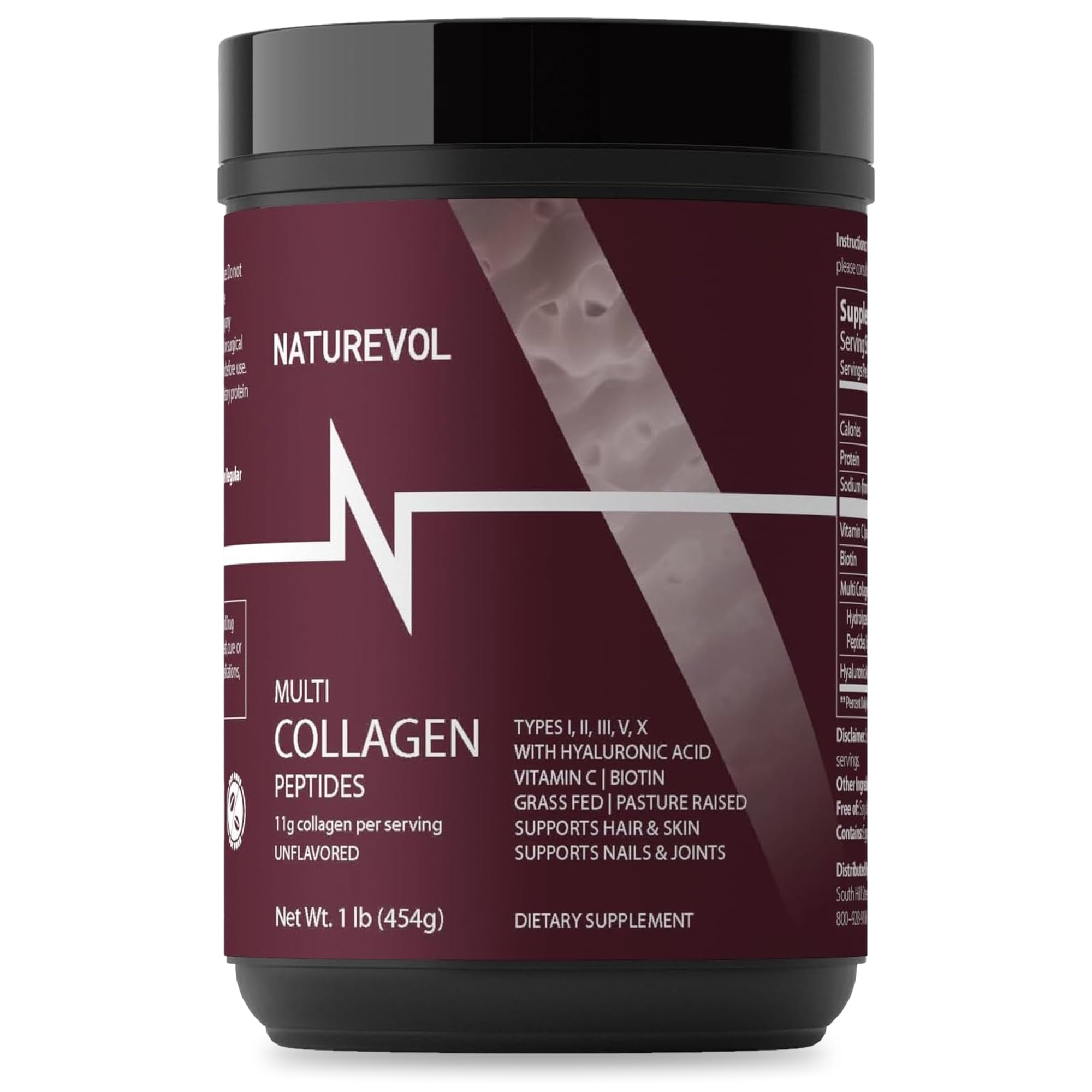 Multi Collagen Peptides Powder, 1 lb (41 Servings), Unflavored
