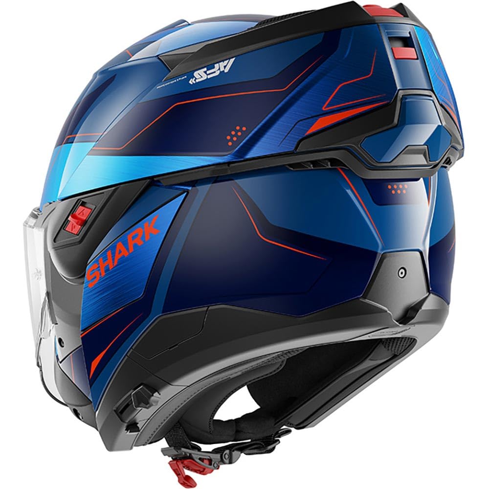 SHARK, Modularer Motorradhelm OXO MEKARIUM Blue Chrome Orange BUO, XS