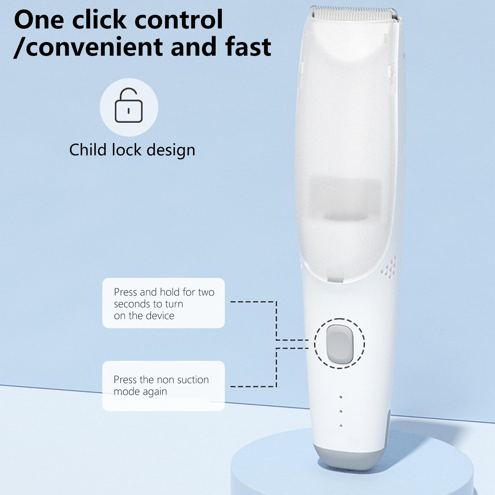 Cortapelos al vacío, recargable por USB, inalámbrico, cortapelos con 3 peines, para bebés