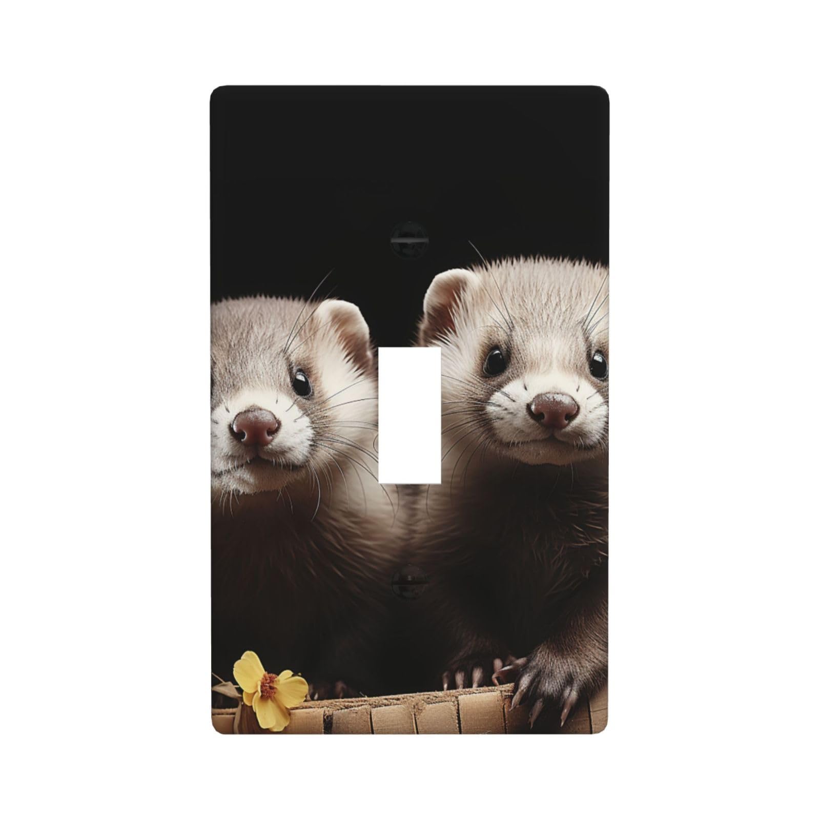 Decorator Wall Plate Cover Single Toggle Light Switch Cover Ferrets Wallplates Blank Electrical Rocker Switch Plate Covers for Electrical Outlets Decorative 1 Gang 4.5" x 2.76"
