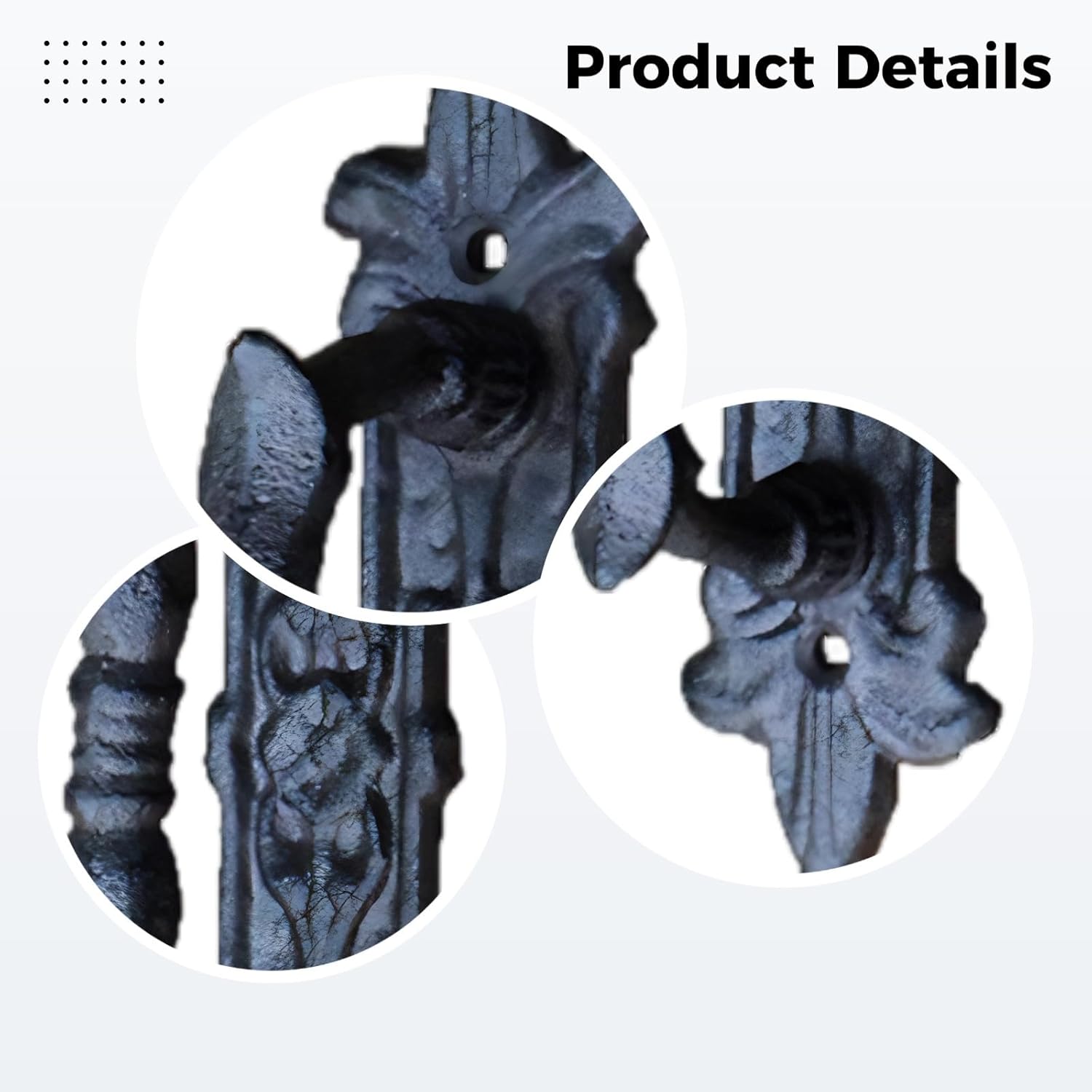 Rustic Cast Iron Door Handles - 9.4 in Gate Pull, Vintage Style, Black