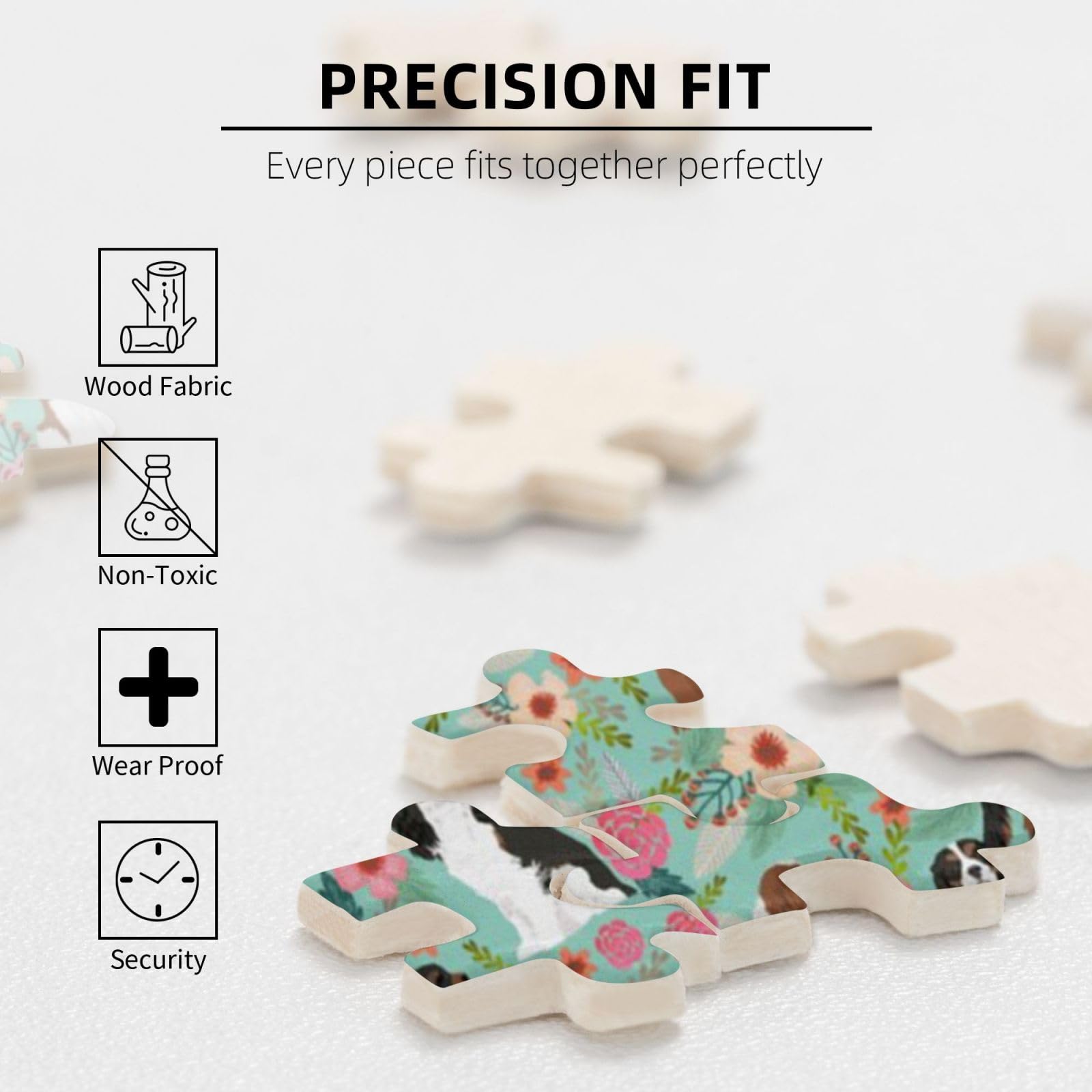 Cavalier King Charles Spaniel Floreale, Puzzle da 1000 pezzi per adulti, Puzzle impegnativi, Puzzle a incastro