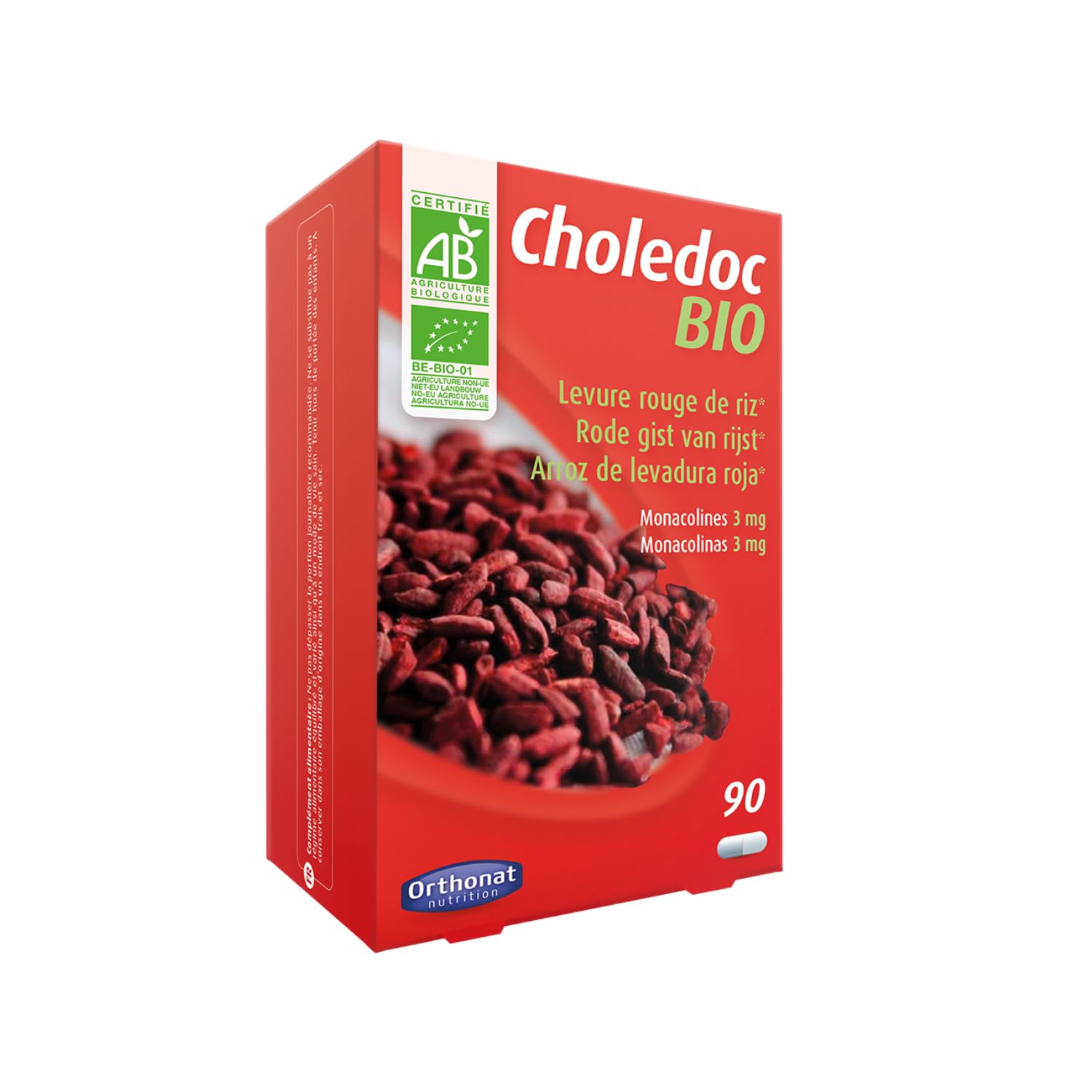Choledoc Bio - Complément Alimentaire Bien Etre Cardiovasculaire - 120 mg de Levure Rouge de Riz (Issue de l’Agriculture Biologique) par Gélule - 90 Gélules