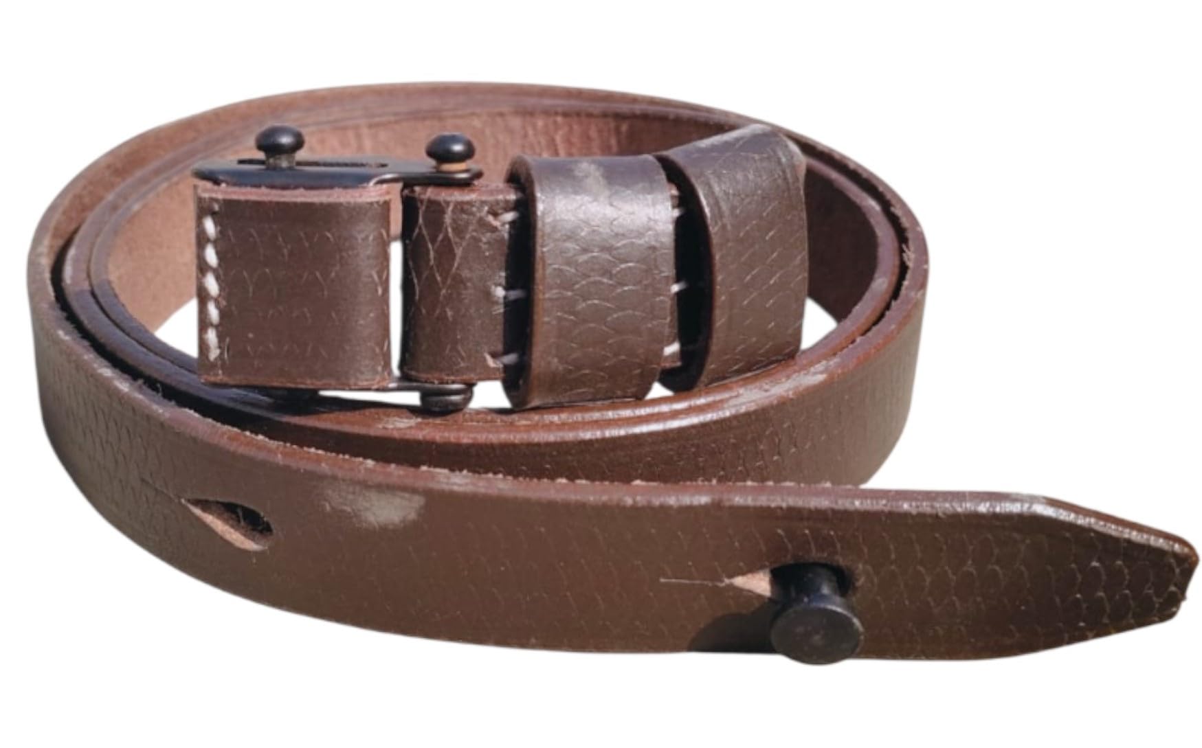 WWII German MP Brown Leather Sling: MP, (REPRO), WWII Reproduction, WW2 Reproduction,WWII/WWI, Collectibles Goods, Collectibles Products,WWII repro Black- Brown