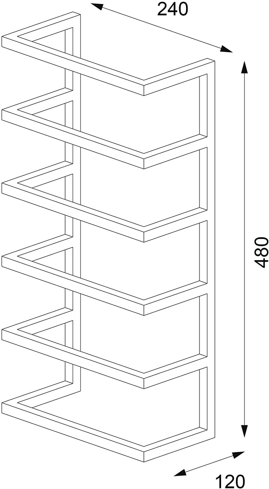 Sealskin Carré - Handdoekrek Groot - Voor 5 Handdoeken - 12 X 24 X 48