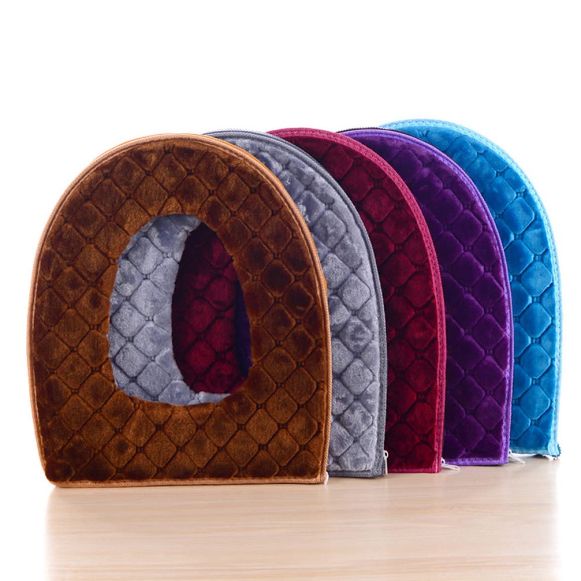 Gcroet Verdicken Toilettensitzabdeckung Kissen Pads, WC-Sitzbezug, weiche WC-Sitzkissen-WC-Wärmer Waschbare Universal-Toiletten-Sitz-Cover-Pads mit Reißverschluss, WC-Sitzkissenkissen..rot