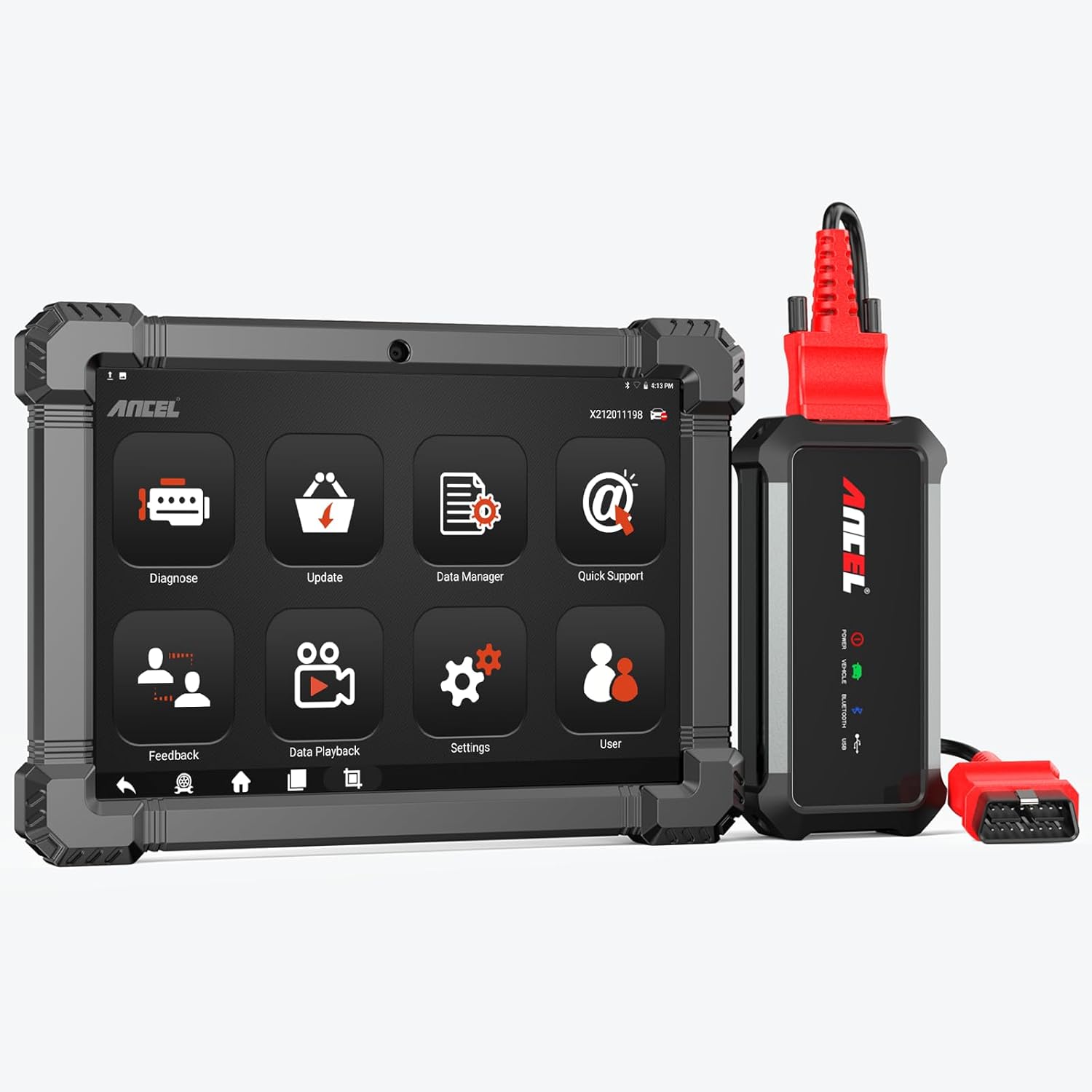 ANCEL X7HD 10'' Heavy Duty Truck Scanner, Semi Trucks Full System Diagnostic Tool, Bidirectional Diesel Scan Tool with DPF, ECU Coding, 40+ Reset for Cummins, Detroit, Caterpillar, Volvo, Paccar etc