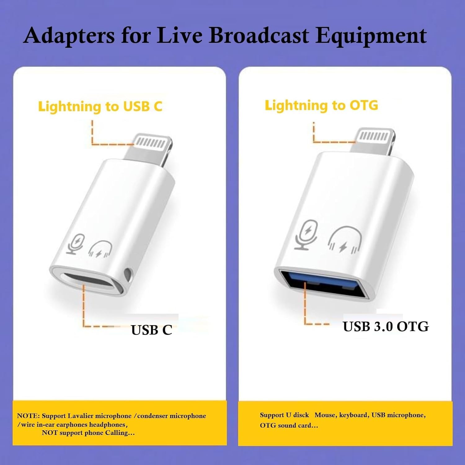 2 Adattatori Lightning Femmina A USB-C Maschio – Per Microfono, Scheda Audio, OTG E Ricarica, Compatibili Con IPhone 15/16/17 E IPad, Non Per Musica O Chiamate
