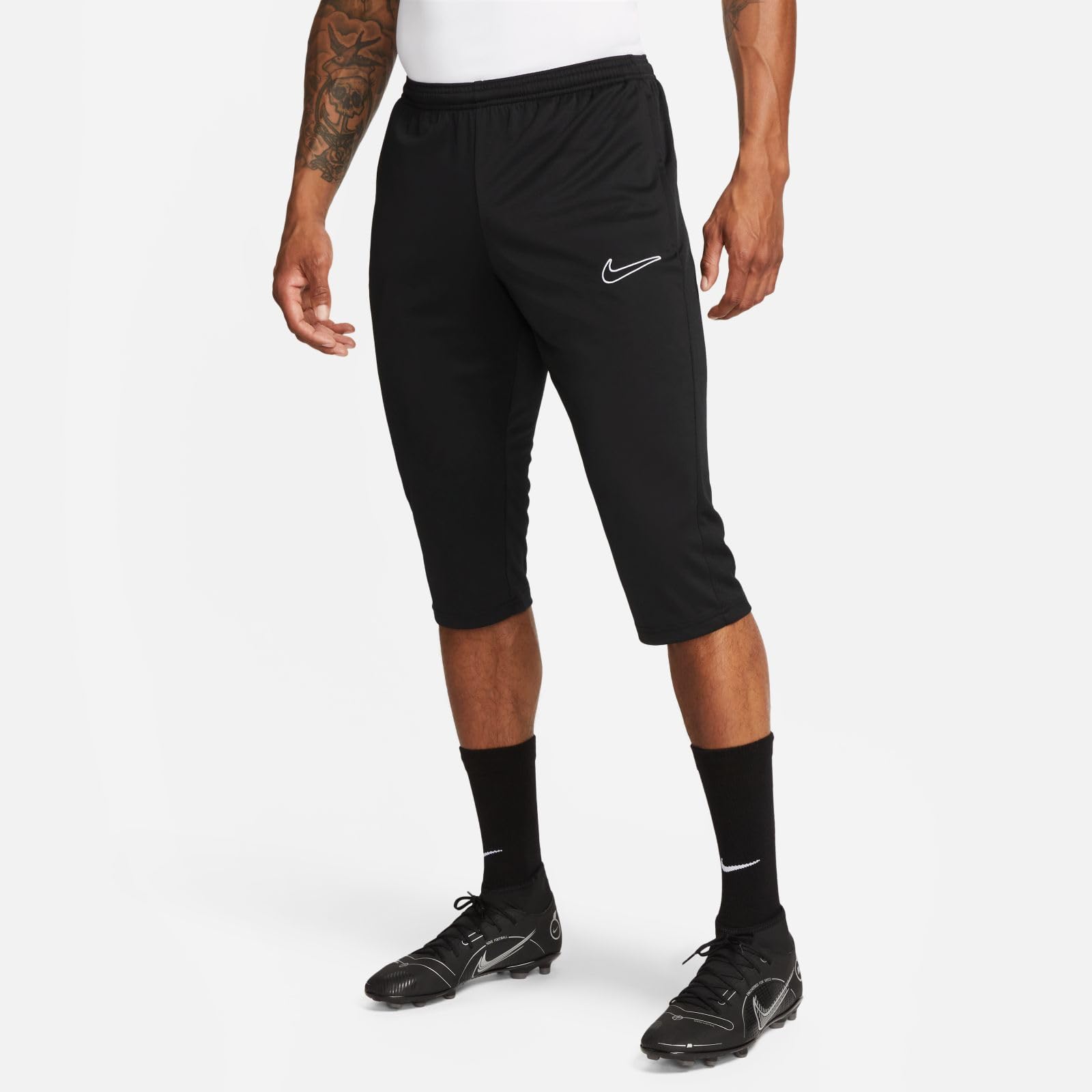 Nike Mens 3/4 Knit Soccer Pants M NK DF Acd23 3/4 Pant KP, Black/Black/White, DR1365-010, S